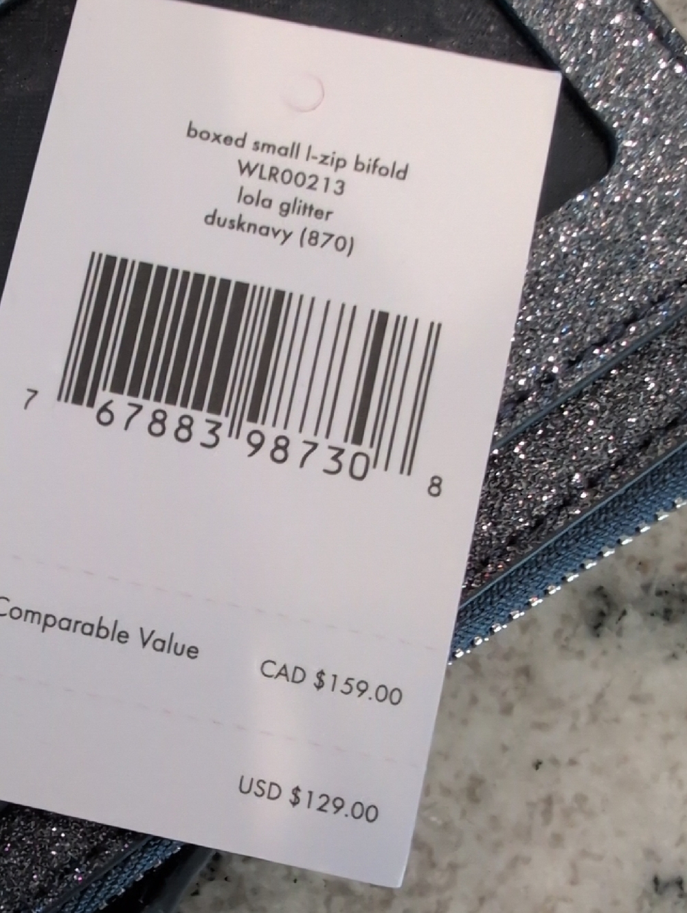 kate spade Navy Glitter Tote Bag w/Matching Glitter Wallet - Picture 10 of 11